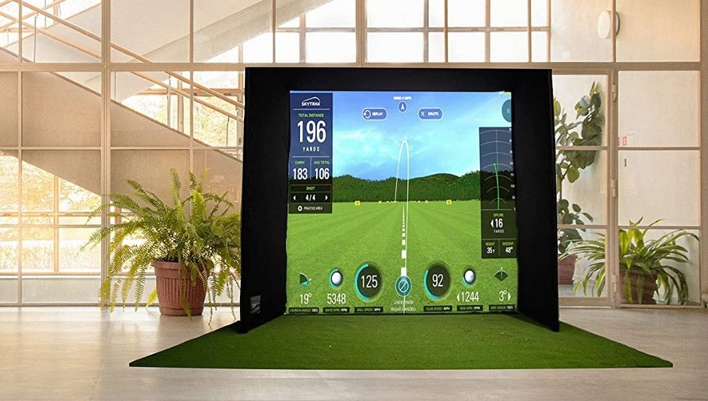 A complete setup of home golf simulator