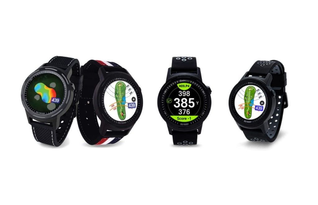 Various views of the watch featured in our Golf Buddy Aim W10 Review